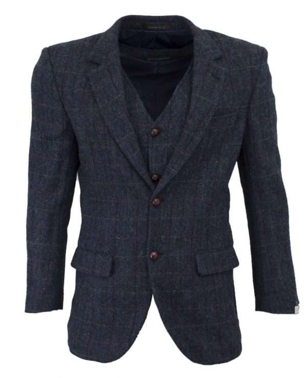 ROYAL BLUE BLAZER WC These world famous Harris Tweed jackets, are superbly tailored, hard wearing and warm. When purchasing one of these jackets you are guaranteed exceptional quality. By law Harris Tweed must come from the Outer Hebrides, and be hand woven from local wool. Supplied by Harris Tweed Scotland from 100% pure virgin wool, dyed, spun and finished in the Western Isles of Scotland. Hand-woven by crofters in their own homes on the islands of Lewis, Harris, Uist and Barra. They are single breasted with two leather button fastening, and can be worn as a casual jacket or with a shirt and tie. Other specifications include side vents, two front pockets with flaps, Four interior pockets, three button leather cuff and Fully lined. Spare Button Leather buttons included. Dress with matching waistcoat for an extremely stylish look perfect for weddings and the races. All our tweeds are stamped with the authentic, official gold crossed orb mark of the Harris Tweed Authority.