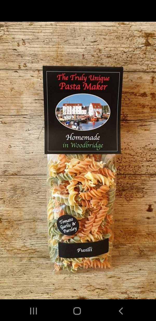 Fusilli with Tomato, Garlic and Parsley, Bronze Die Pasta