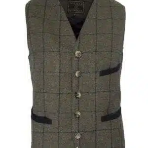 Walker & Hawkes - Mens Tweed Waistcoat Formal Teflon Dress Gilet - Navy Stripe - Image 2