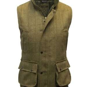 Walker & Hawkes - Mens Derby Tweed Shooting Waistcoat Country Gilet - Light Sage