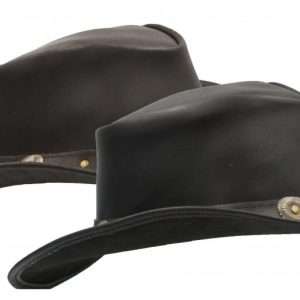 Walker and Hawkes - Leather Cowhide Outback Cowboy Conchos Hat