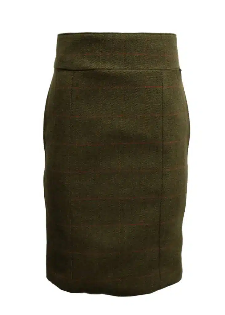 Walker and Hawkes - Ladies Tweed Winslow Skirt - Dark & Light Sage - Image 3