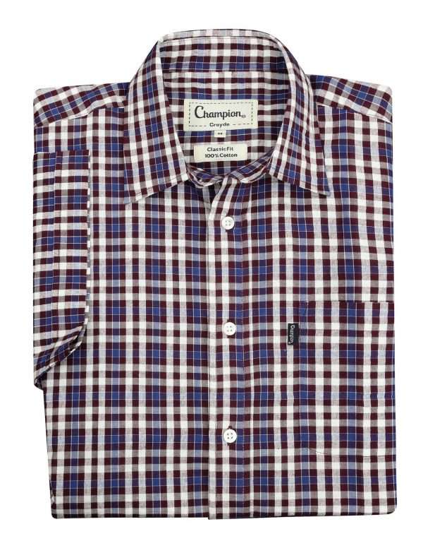 e700bb34 5800 450a b853 3738b2e09f9e Walker and Hawkes are proud to bring in Champion's Superior quality 100% Cotton Shirt sleeved shirt, for superior wear without sacrificing durability or restricting freedom of movement. All shirts are composed of 100% Cotton Seersucker Other features include, branded buttons, single chest pocket and straight hem. Please check our size guide against your shirt you would like to purchase.