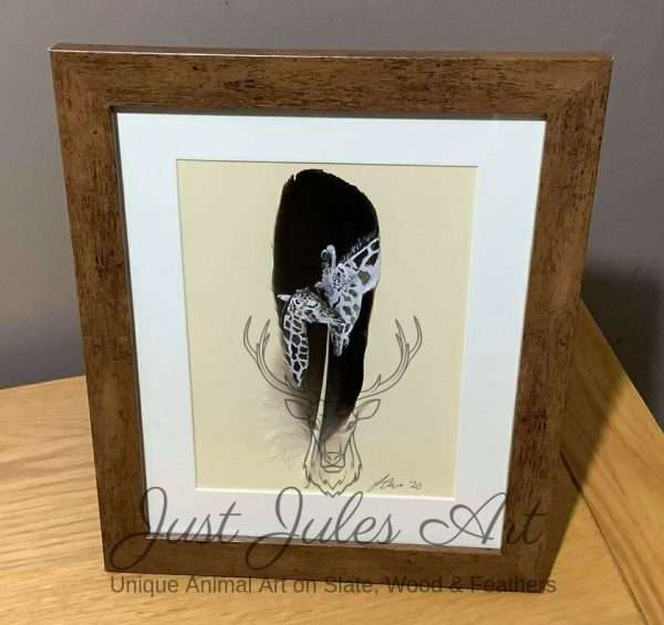 Giraffes on feather