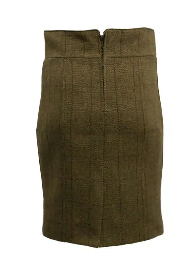 Walker and Hawkes - Ladies Tweed Winslow Skirt - Dark & Light Sage - Image 5