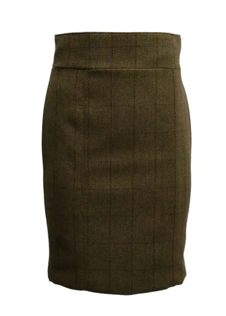 Walker and Hawkes - Ladies Tweed Winslow Skirt - Dark & Light Sage - Image 6