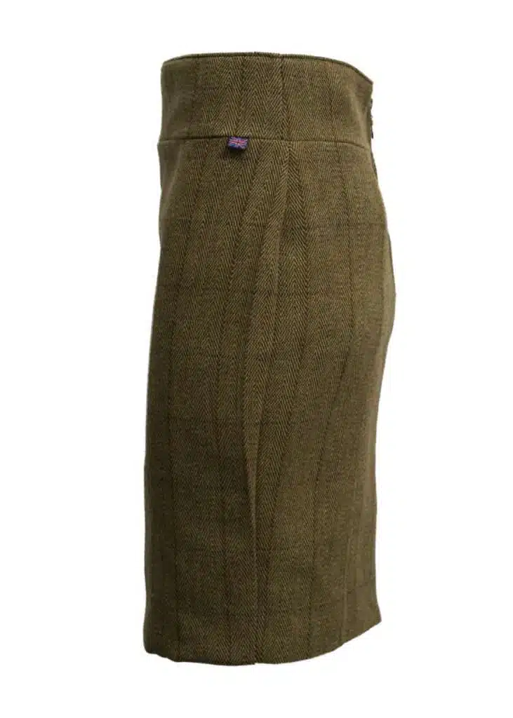 Walker and Hawkes - Ladies Tweed Winslow Skirt - Dark & Light Sage - Image 7