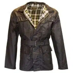 Walker & Hawkes - Mens Belted Waxed 4 Pocket Motorcycle Waterproof Jacket - Image 4