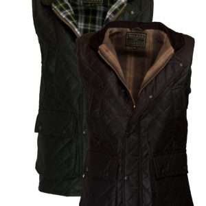 Walker & Hawkes - Mens Wax Diamond Quilted Bodywarmer Waistcoat Countrywear Gilet