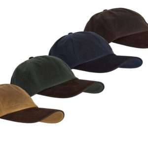 Walker & Hawkes - Uni-Sex Wax Stallington Baseball Cap 100% Waxed Cotton Suede Leather Peak - One-Size