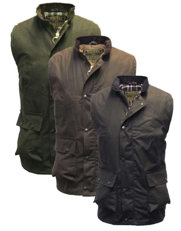 wax gilet all 2 Internal Lining is 100% Cotton checked. Outer jacket (shell) is made from heavy-weight 100% waxed cotton making this waistcoat waterproof and windproof. Other features include 2 hand warmer pockets, 2 front bellow pockets, 2-way heavy duty zip with studded flap enclosure, corduroy collar, 1 inside pocket, and 1--% nylon lining trim. Produced to the highest standards by a manufacturer of top quality countrywear and derby clothing. Please check our size guide against your waistcoat you would like to purchase.