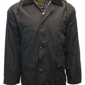 Walker & Hawkes - Mens Unpadded Wax Jacket Countrywear Hunting Waxed Coat - Navy