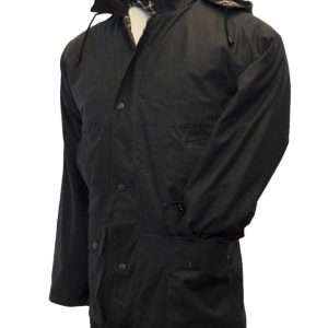 Walker & Hawkes - Mens Padded Wax Jacket Countrywear Hunting Waxed Coat - Navy