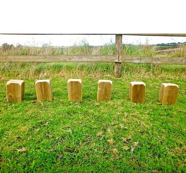 6 x Timber Verge Posts, 6" (150mm) x 4" (100mm) Square, Push in Ground