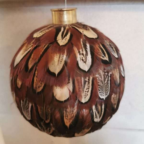 Individual Pheasant feather bauble 10cm