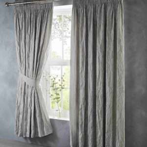 Portfolio Home Oak Tree Luxury Silver Grey Pencil Pleat Curtains