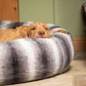 Collared Creatures Grey Luxury Deluxe Donut Dog Bed