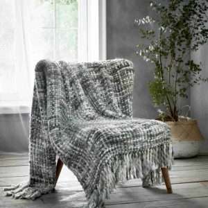 Portfolio Home Marley Grey Chunky Knitted Throw