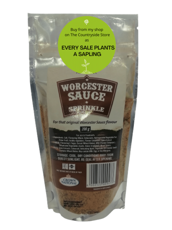 Crown Worcester Sauce Sprinkle <b><u>Description: </u></b> <ul> <li>Add Worcester sauce flavour to your food with Crown National's Worcester Sauce Sprinkle.</li> <li>Worcester Sauce Sprinkle is ideal for grilled beef, chicken, lamb as well as potjies, mince and stews.</li> </ul>