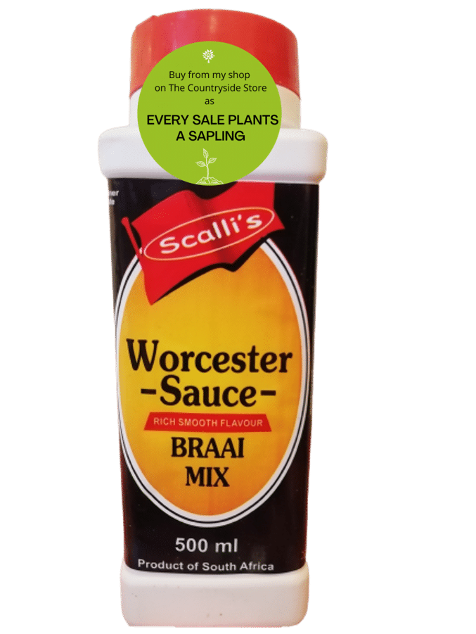 Scallis Worcester sauce 500 ml <span style="text-decoration: underline"><strong>Description:</strong></span> Scalli's much loved Worcester Sauce Braai Mix.  This seasoning really brings out the flavour of meat!! Excellent for using on all types of meat.  Great for cooking, frying and on the BBQ.   It is also fabulous if you like welsh rarebit - It is great to sprinkle over that sandwich to be toasted in the oven with heaps of cheese on it.  Gooey cheese and Worcester Sauce Braai seasoning! <span style="text-decoration: underline"><strong>How to use:</strong></span> Use to taste!