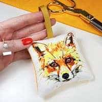 fox sachet 1 Hanging sachets filled with lavender, each depicting a different  favourite British animal ,bird or insect.