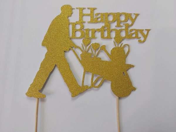 Card Happy Birthday Gardener cake topper