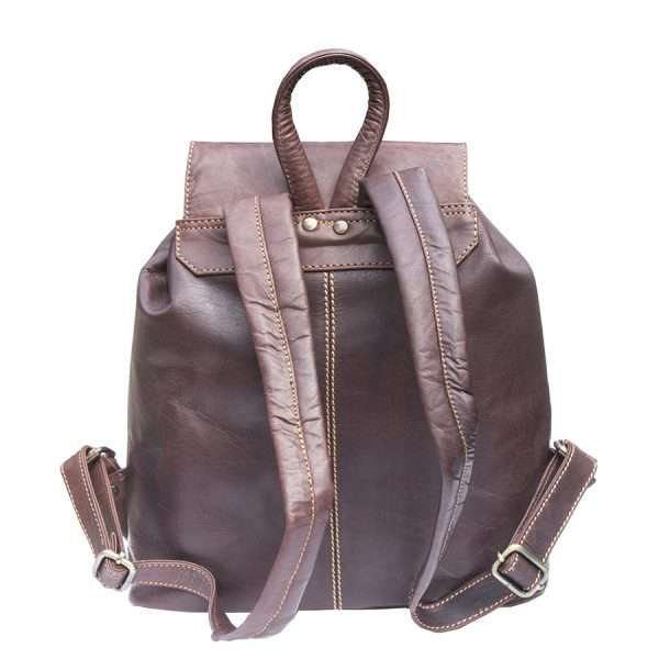 Wombat “Outback” Luxury Soft Oiled Brown Leather Backpack - Image 8