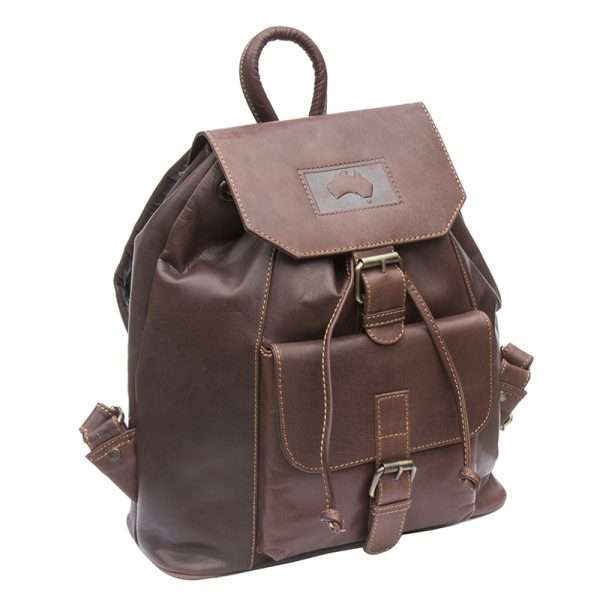 Wombat “Outback” Luxury Soft Oiled Brown Leather Backpack - Image 9
