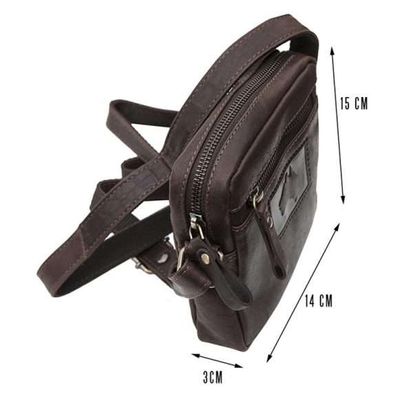 Wombat Men's Small Leather Travel Pouch Shoulder Bag Crossbody - Image 7