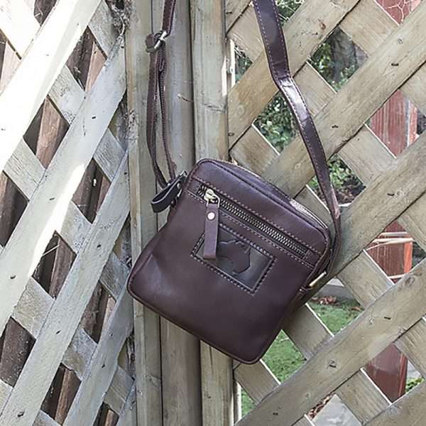 Wombat Men's Small Leather Travel Pouch Shoulder Bag Crossbody - Image 2