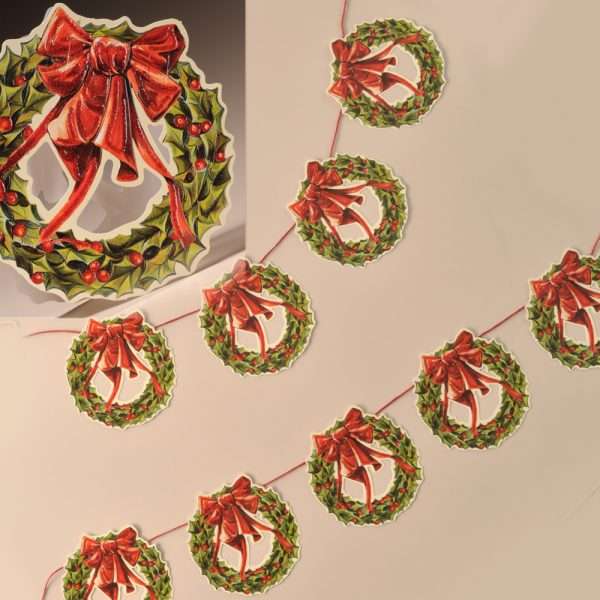 Glittered Christmas Wreath Garland
