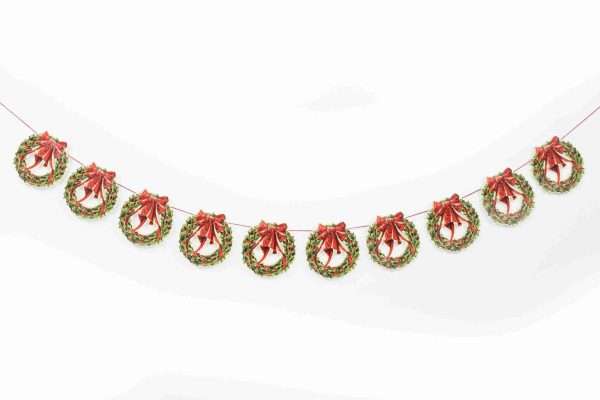 Glittered Christmas Wreath Garland - Image 2
