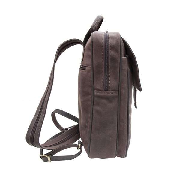Wombat Thick Waxed Canvas and Leather Backpack - Image 6