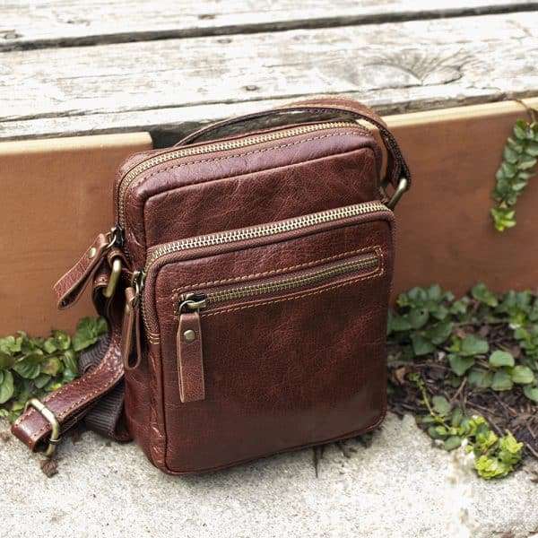 Wombat Luxury Brown Oiled style Leather Flight Bag