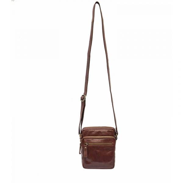 Wombat Luxury Brown Oiled style Leather Flight Bag - Image 6