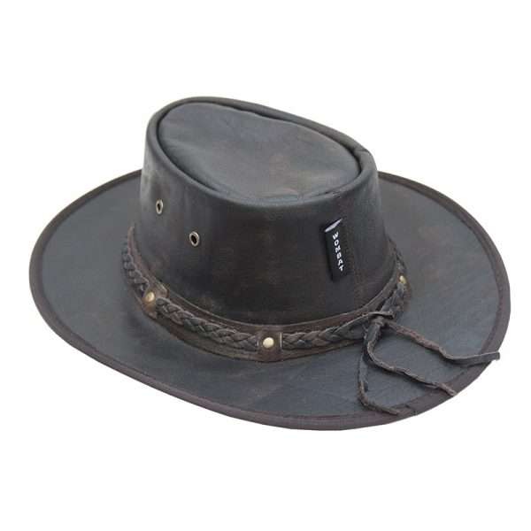 wombat distressed leather hat