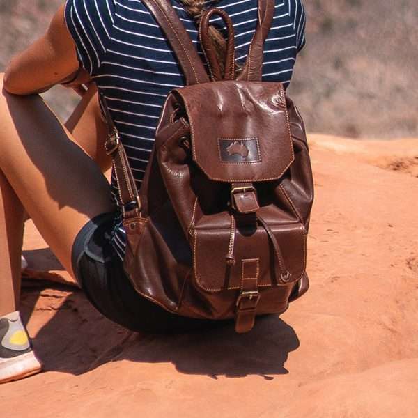 Wombat “Outback” Luxury Soft Oiled Brown Leather Backpack