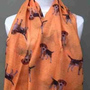 BEAGLE/HOUND FASHION SCARF IN ORANGE