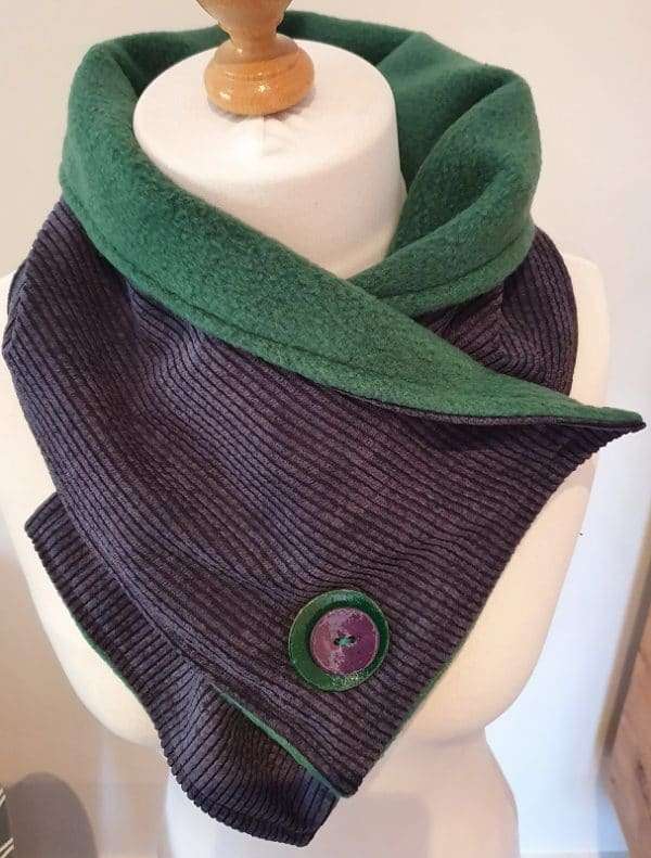 Handmade fleece lined neck warmer