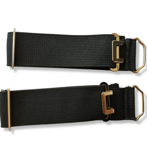 Elasticated Sock Garters Wide Black