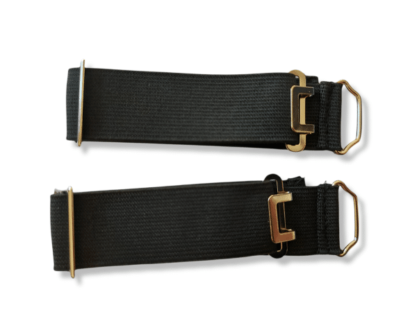 Elasticated Sock Garters Wide Black