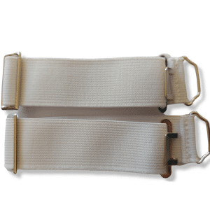 Elasticated Sock Garters Wide White
