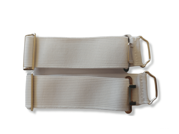 Elasticated Sock Garters Wide White