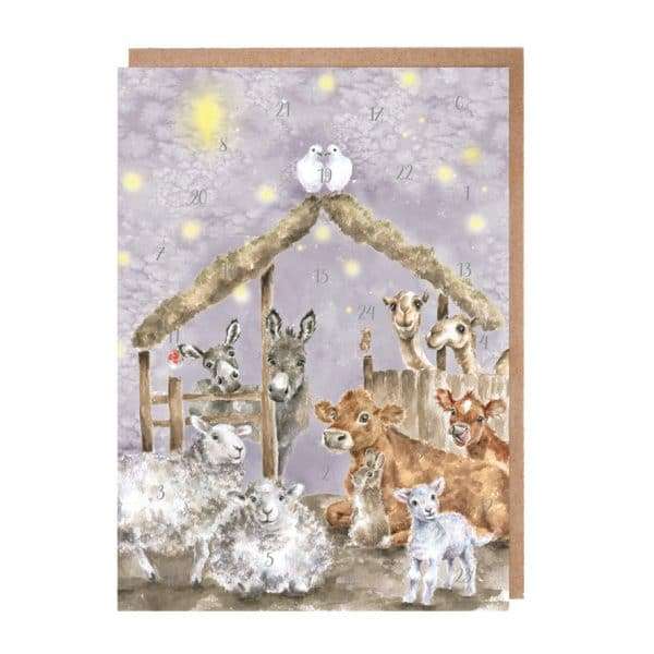 WRENDALE ADVENT CARD "AWAY IN A MANGER"