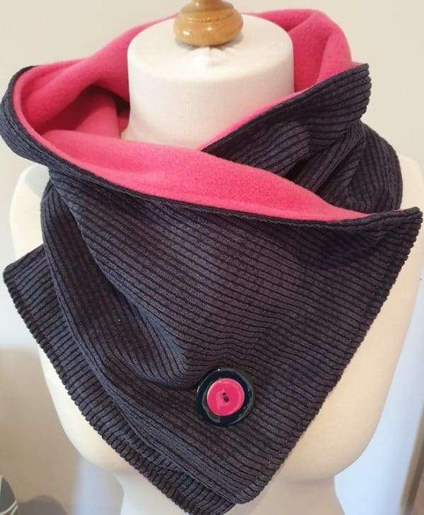 Handmade fleece lined neck warmer