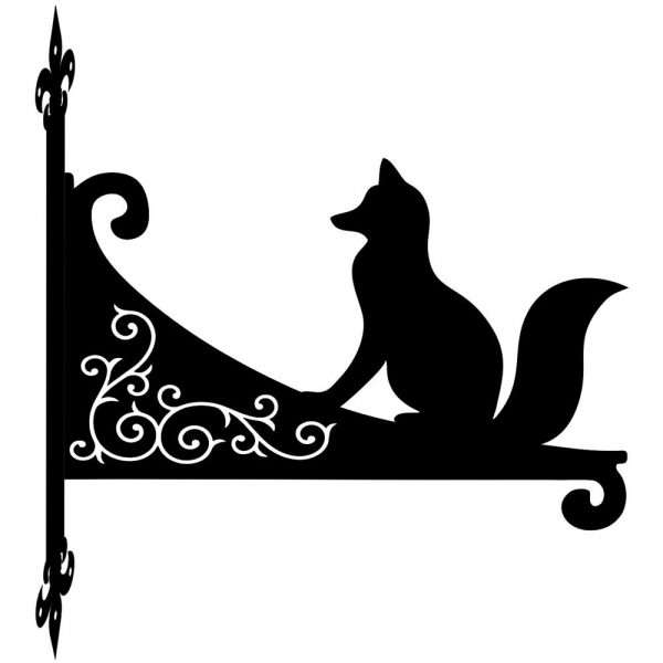 Fox Sitting Ornamental Scroll Hanging Bracket
