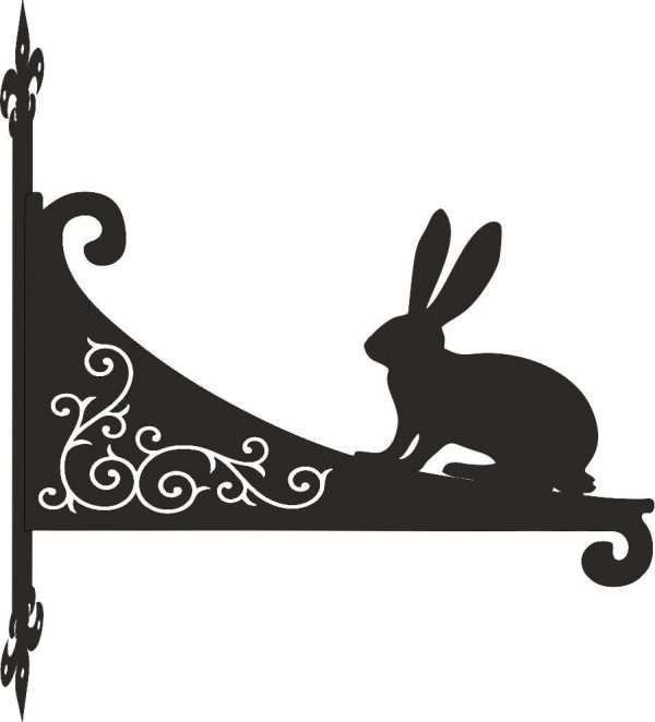 Hare Ornamental Scroll Hanging Bracket