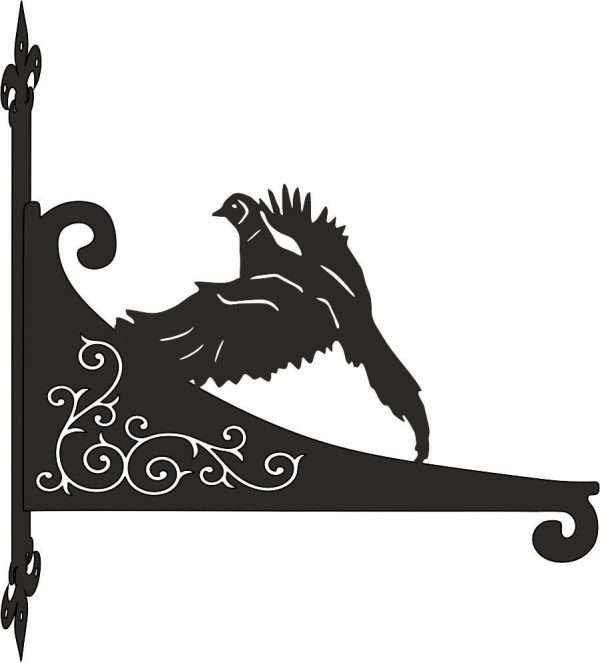 Pheasant Ornamental Scroll Hanging Bracket