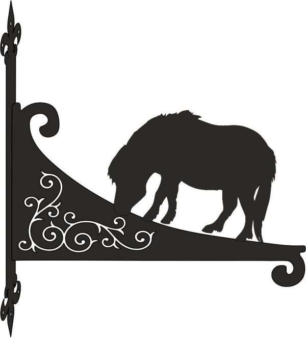 Shetland Pony Ornamental Scroll Hanging Bracket