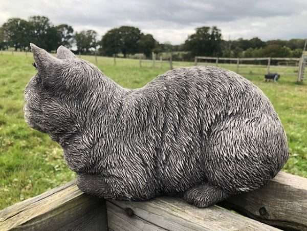 RESTING CAT CONCRETE GARDEN ORNAMENT - Image 6
